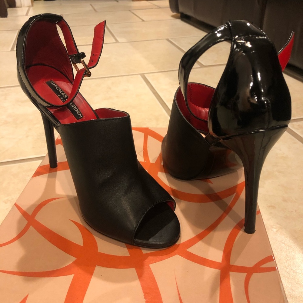 Charles Jordan peep toe heels